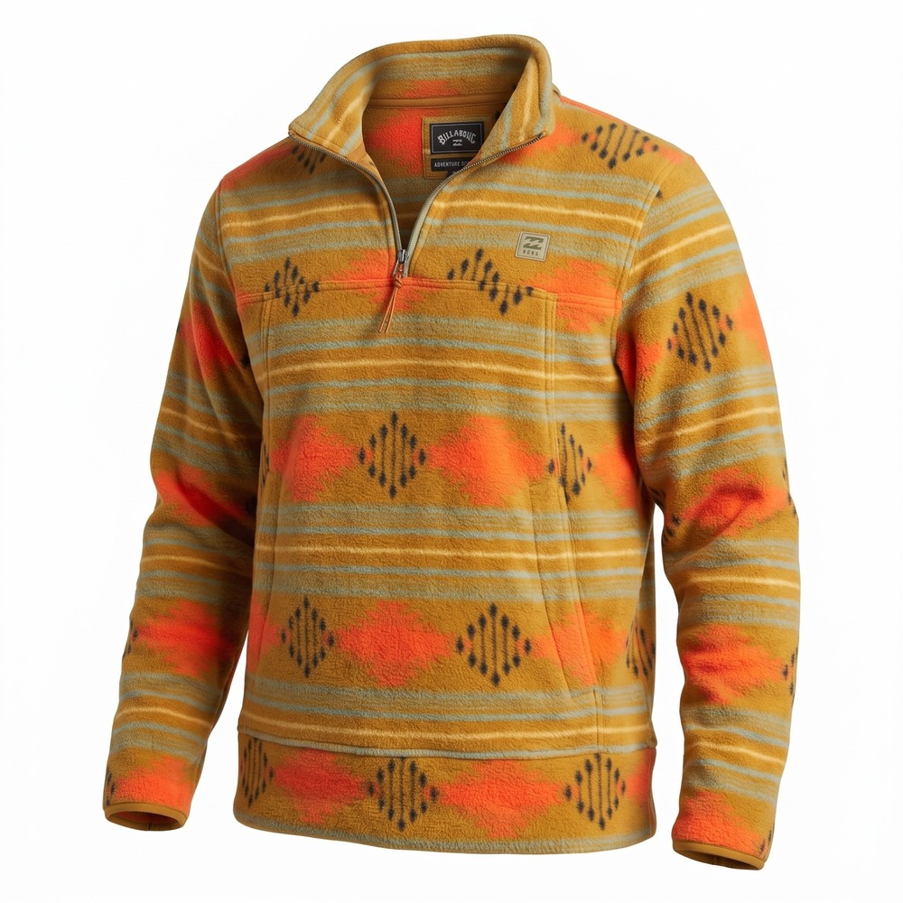 Billabong Adventure Division Fleece Pullover Womens Orange‎ Yellow Southwestern